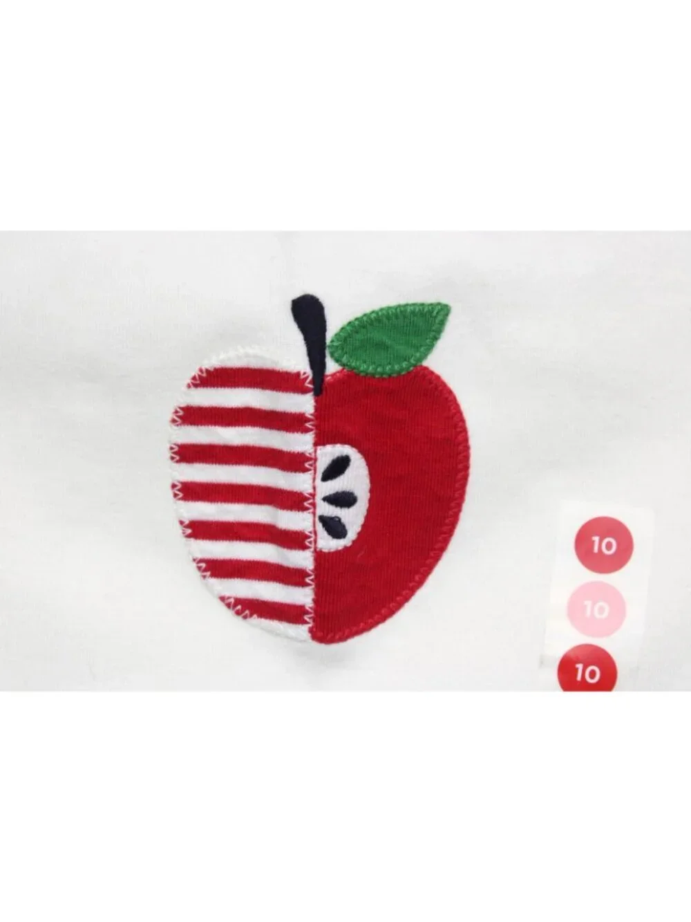 2008 Gymboree Prep School Tee Sz  10 T-Shirt Red Apple White Stripe Puff Sleeve